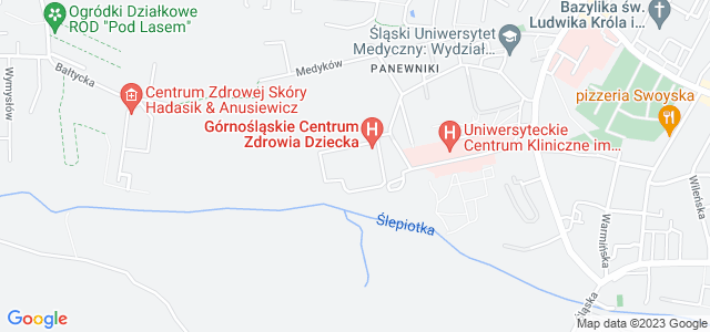 Mapa dojazdu Centralny Szpital Kliniczny ŚUM Katowice