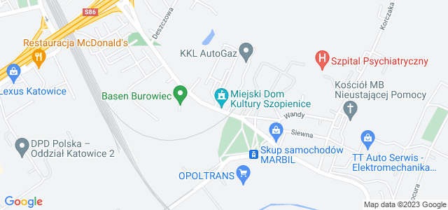 Mapa dojazdu MDK - Miejski Dom Kultury Szopienice - Giszowiec Katowice