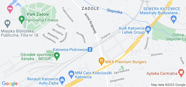 Mapa dojazdu Teatr Żelazny Katowice