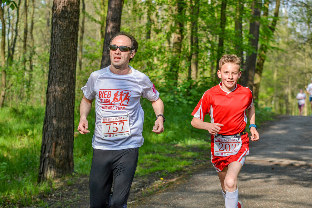 Około tysiąc osób wzięło udział w kolejnej edycji Biegu z Flagą na terenie Doliny Trzech Stawów w Katowicach. Biegacze i zawodnicy nordic walking w białych i czerwonych koszulkach ułożyli wspólnie długą na około sto metrów żywą flagę. Mamy zdjęcia!