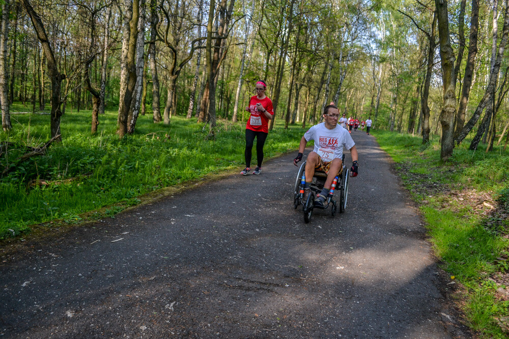 Około tysiąc osób wzięło udział w kolejnej edycji Biegu z Flagą na terenie Doliny Trzech Stawów w Katowicach. Biegacze i zawodnicy nordic walking w białych i czerwonych koszulkach ułożyli wspólnie długą na około sto metrów żywą flagę. Mamy zdjęcia!