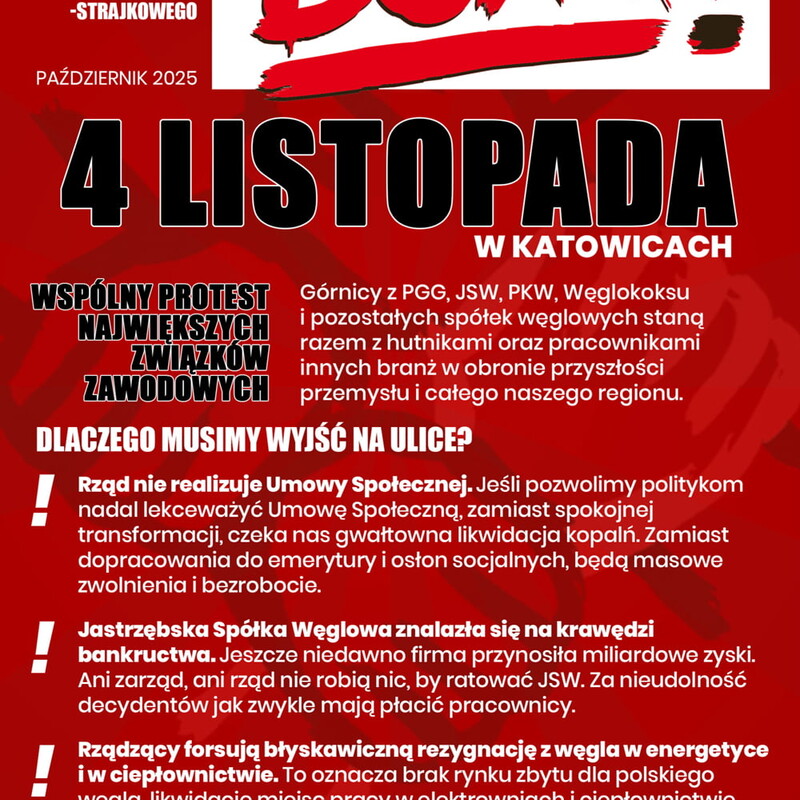 Duży protest przejdzie przez Katowice - NSZZ Solidarność zapowiada Marsz Gwiaździsty