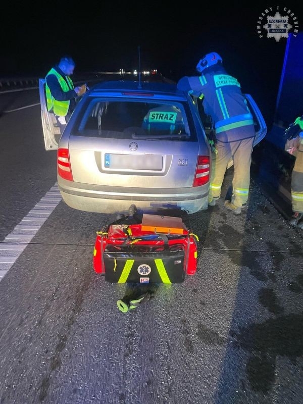 Groźna kolizja na A1. Narkotyki, brak prawa jazdy i ranna pasażerka