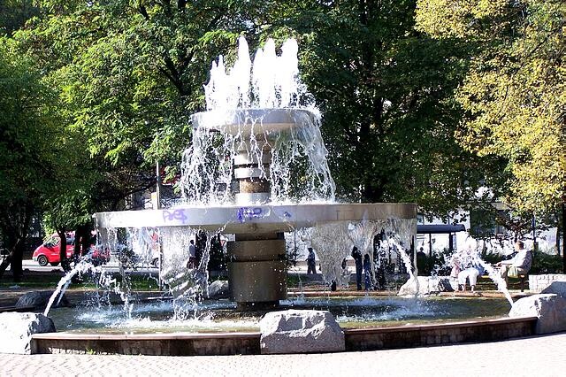 Katowice - fontanna.