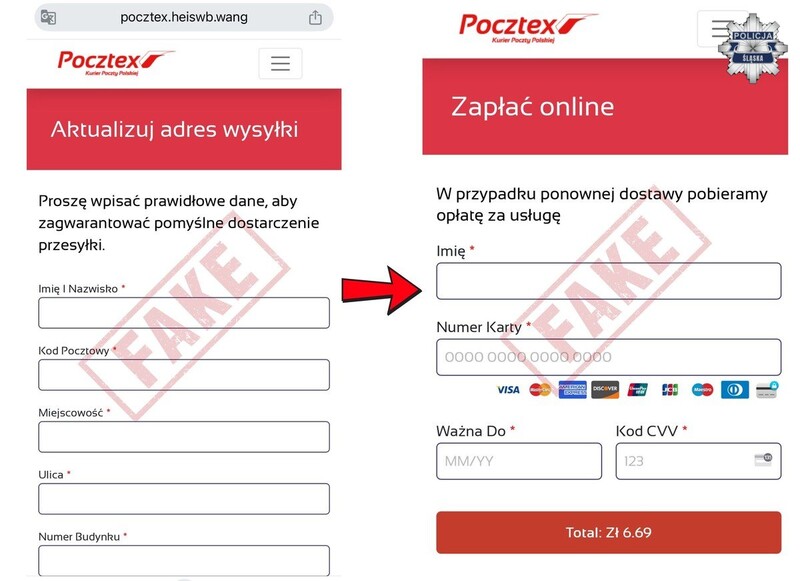 Uwaga na oszustwa typu phishing – fałszywe strony udające serwisy firm kurierskich
