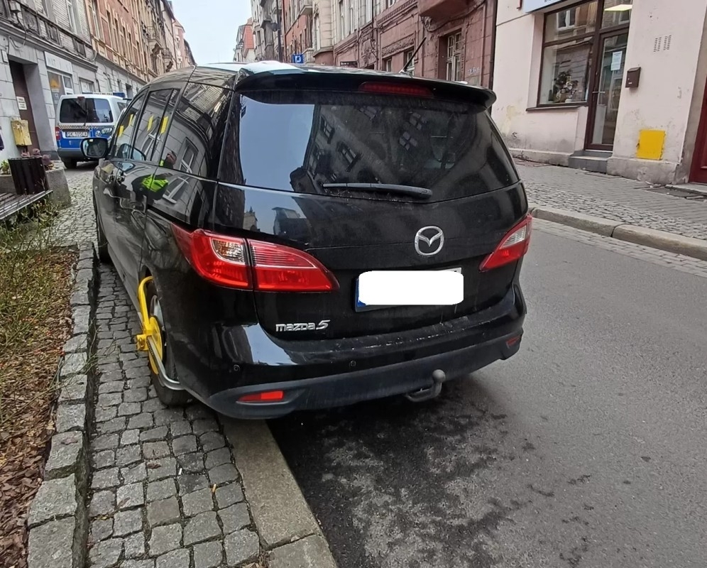 Zablokowane chodniki, zniszczona zieleń.