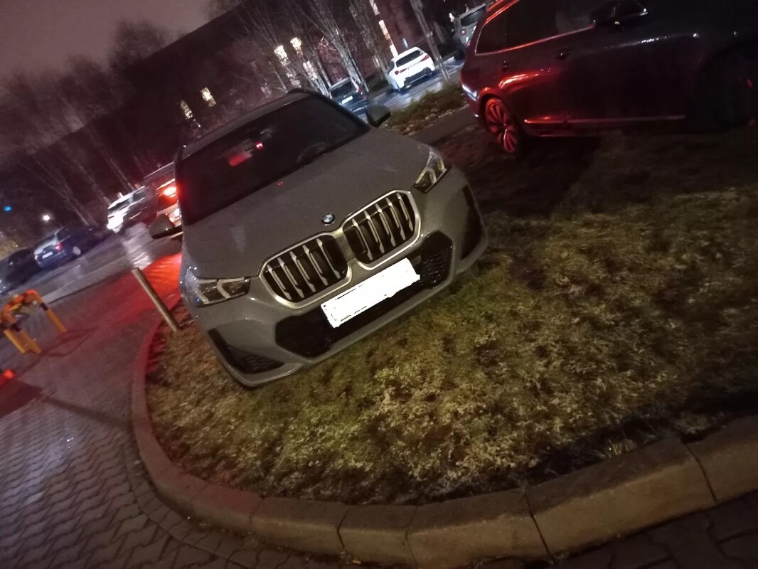Zablokowane chodniki, zniszczona zieleń.